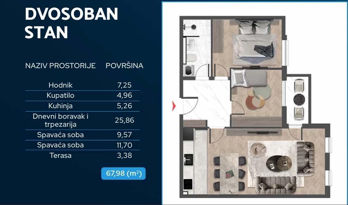 Sale, two bedroom apartment, 71m², Čeluga, Bar