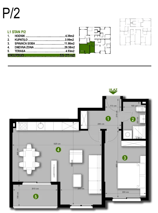 Sale, one bedroom apartment, 42m², Čeluga, Bar