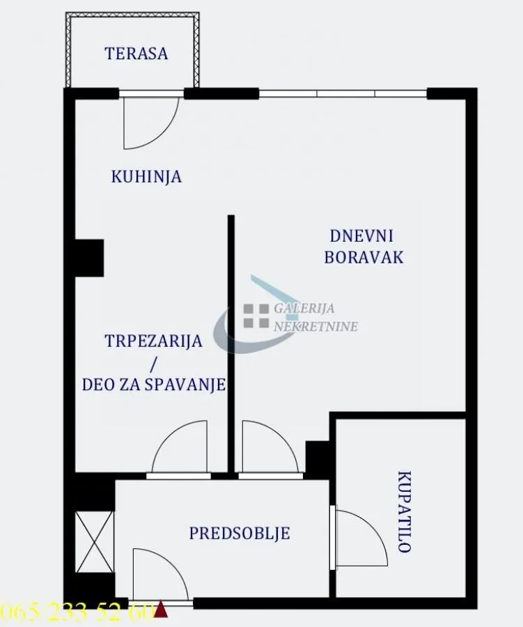 Prodaja, jednosoban stan, 29m², Banovo Brdo, Beograd