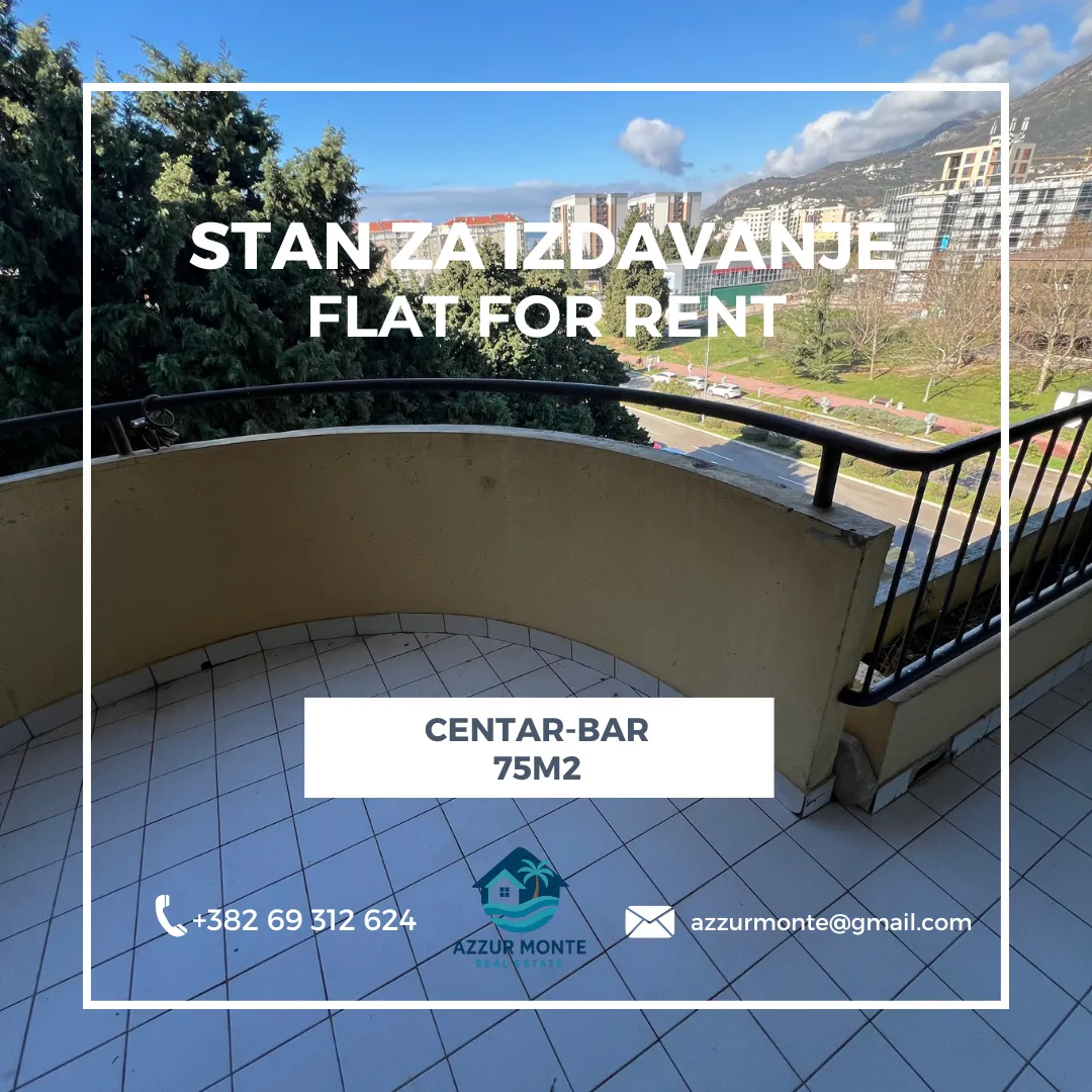 Rent, two bedroom apartment, 75m², Centar, Bar