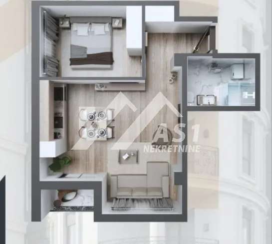 Sale, one bedroom apartment, 47m², Centar, Inđija