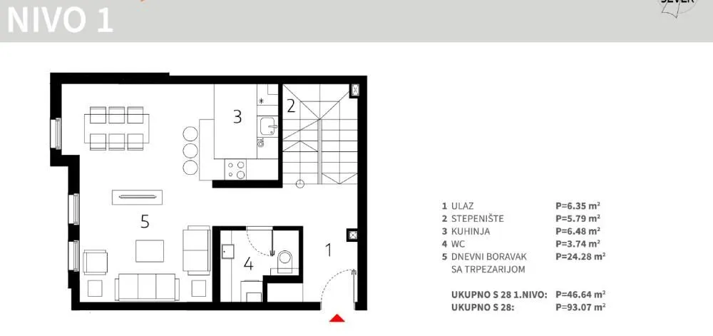 Prodaja, dvosoban stan, 93m², Palilula, Niš
