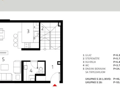 Sale, two bedroom apartment, 93m², Palilula, Niš - image 3
