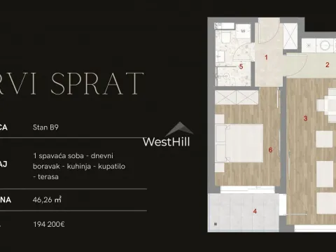 Sale, one bedroom apartment, 46m², Kotor, Crna Gora - image 12