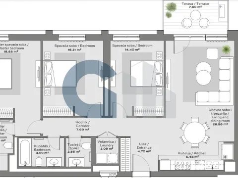 Prodaja, četvorosoban stan, 116m², Savski Venac, Beograd - image 8