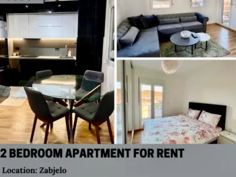 Izdavanje, dvosoban stan, 55m², Zabjelo, Podgorica