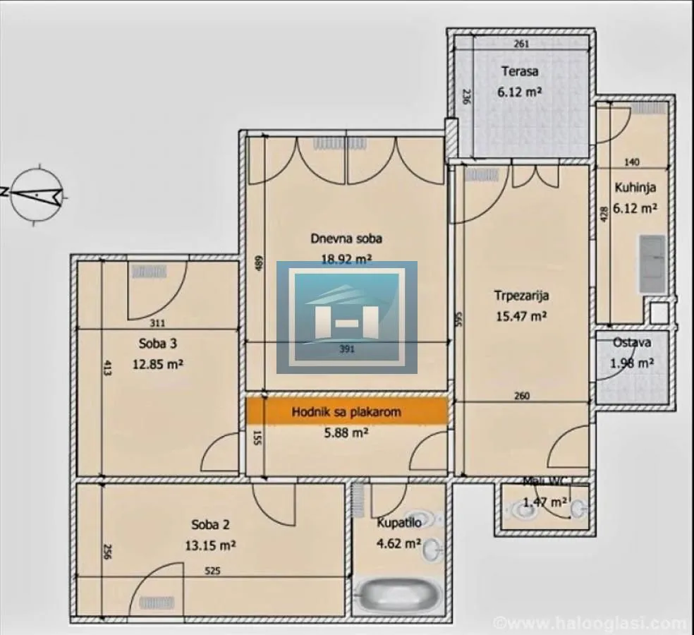 Prodaja, trosoban stan, 80m², Centar, Jagodina