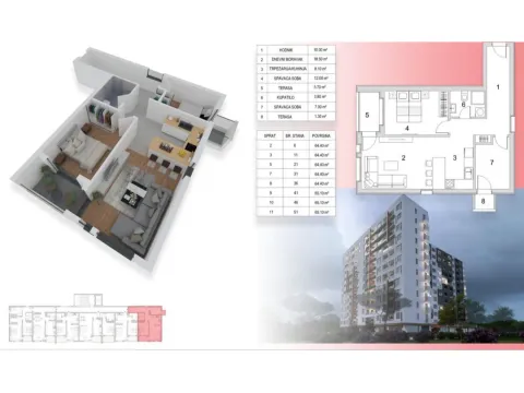 Sale, one bedroom apartment, 49m², Centar, Bar - image 2