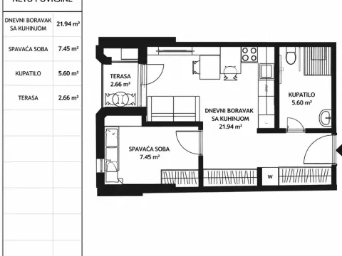 Sale, one bedroom apartment, 38m², Ilino, Bar - image 2