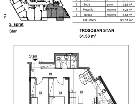Prodaja, trosoban stan, 62m², Bulevar patrijarha Pavla, Novi Sad Sve Podlokacije - image 3