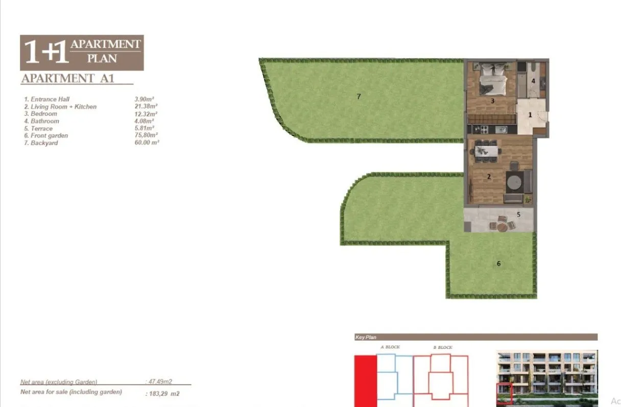 Prodaja, jednosoban stan, 47m², Baošići, Herceg Novi