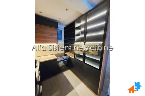 Modern kitchen with built-in elements and illuminated display cabinet. - image 10