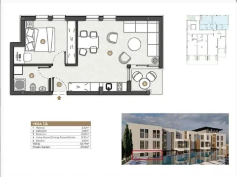 Prodaja, jednosoban stan, 42m², Kumbor, Herceg Novi - image 8