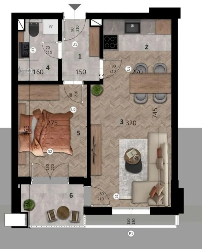 Prodaja, jednosoban stan, 47m², Ilino, Bar