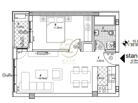 Sale, two bedroom apartment, 41m², Telep, Novi Sad Sve Podlokacije - image 1