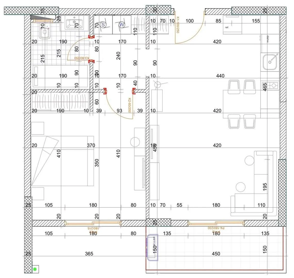 Sale, one bedroom apartment, 57m², Centar, Bar