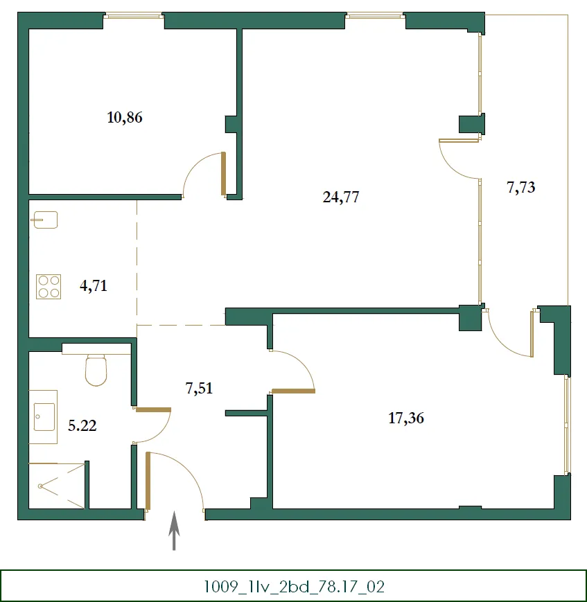 Sale, two bedroom apartment, 78m², Centar, Kolašin