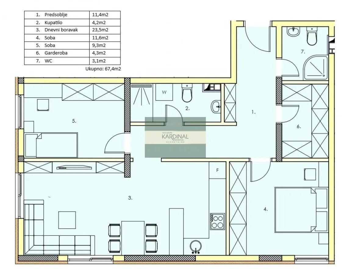 Prodaja, dvosoban stan, 67m², Centar, Jagodina