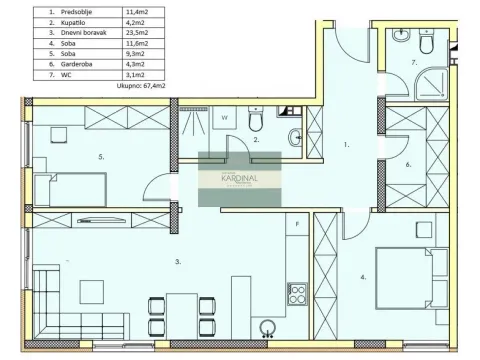 Prodaja, dvosoban stan, 67m², Centar, Jagodina - image 1