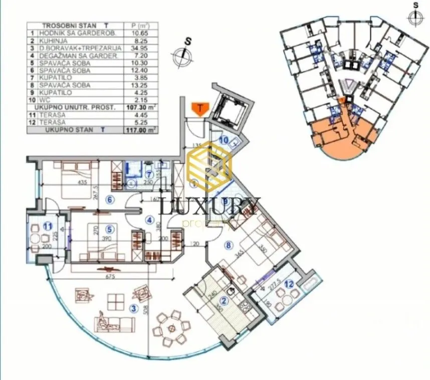 Prodaja, trosoban stan, 117m², Zagorič, Podgorica
