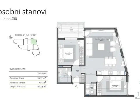 Prodaja, garsonjera, 75m², Bjeliši, Bar - image 3