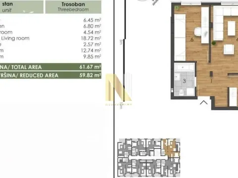 Prodaja, trosoban stan, 61m², Telep, Novi Sad Sve Podlokacije