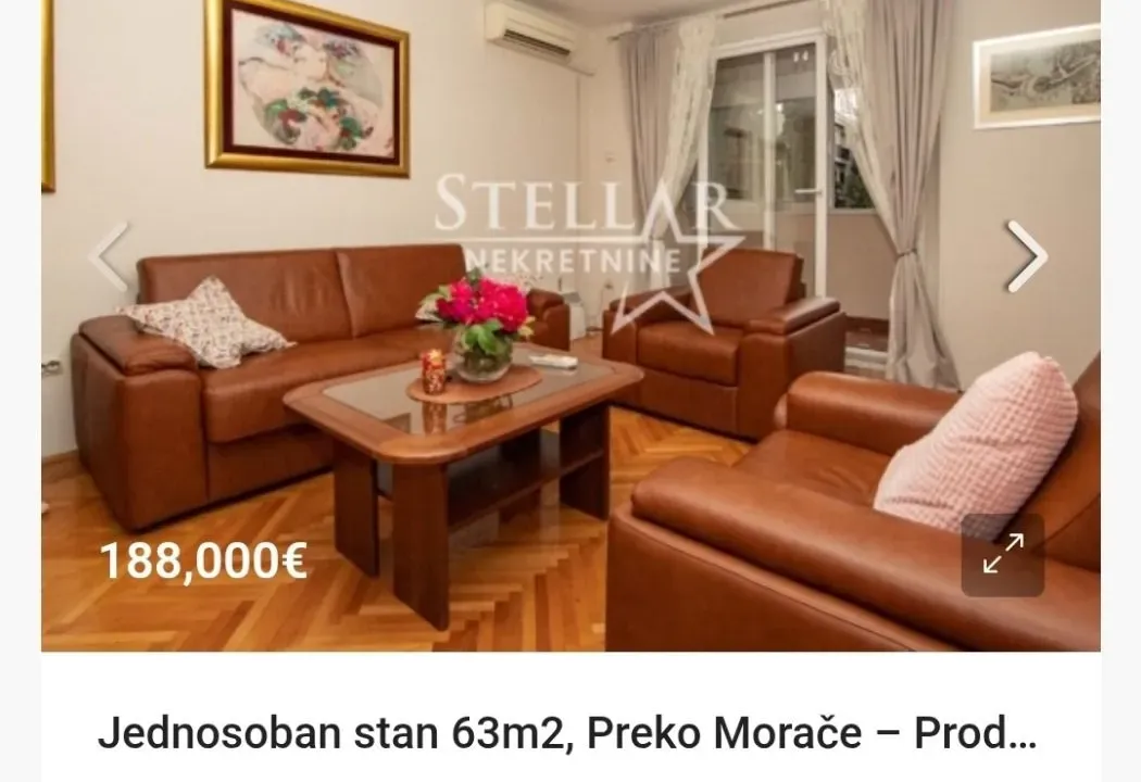 Sale, one bedroom apartment, 63m², Preko Morače, Podgorica