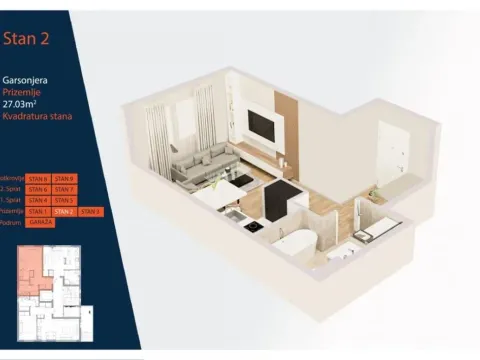 Prodaja, stan, 27m², Lekino Brdo, Voždovac Sve Podlokacije - image 2