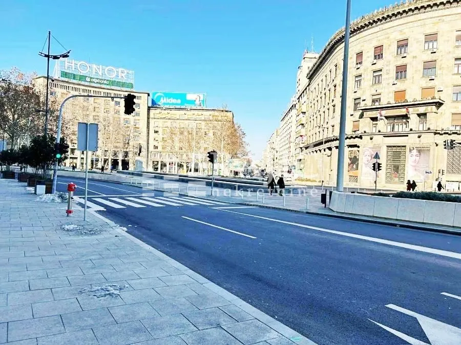 View of the street and city architecture in front of the property.