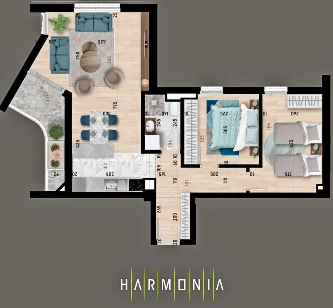 Sale, two bedroom apartment, 64m², Topolica, Bar