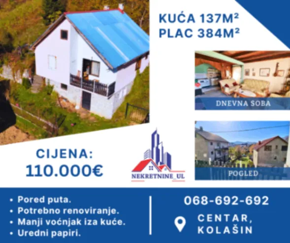 Sale, house, 137m², Breza, Kolašin