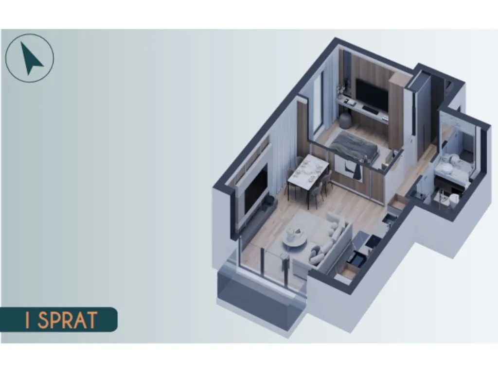 Prodaja, dvosoban stan, 50m², Altina, Beograd