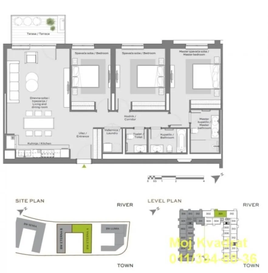 Izdavanje, četvorosoban stan, 120m², Savski Venac, Beograd