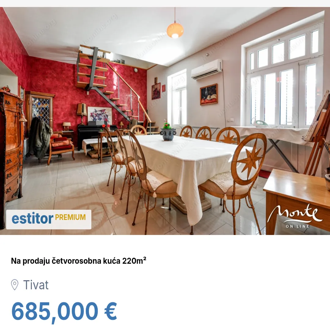 Sale, house, 220m², Tivat, Crna Gora