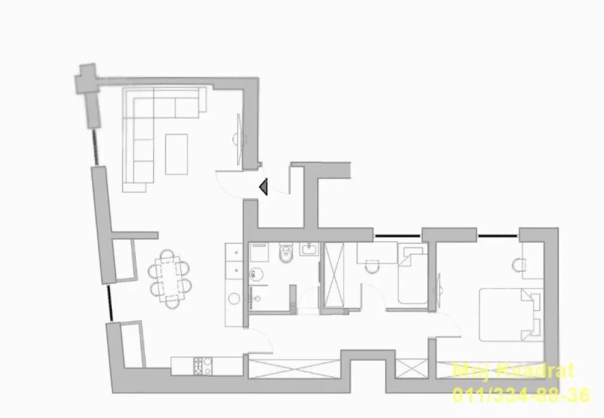 Sale, two bedroom apartment, 78m², Palilula Sve Podlokacije, Beograd