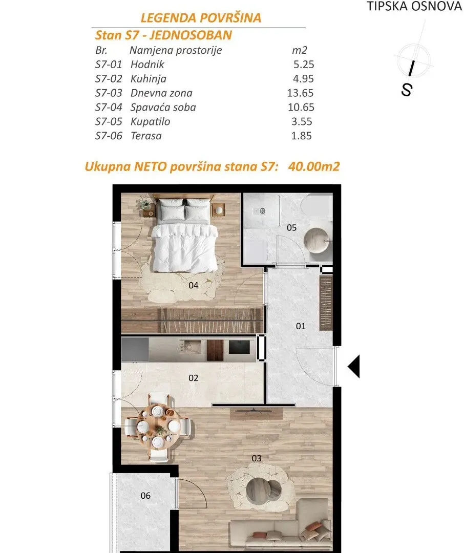 Prodaja, stan, 40m², Zabjelo, Podgorica