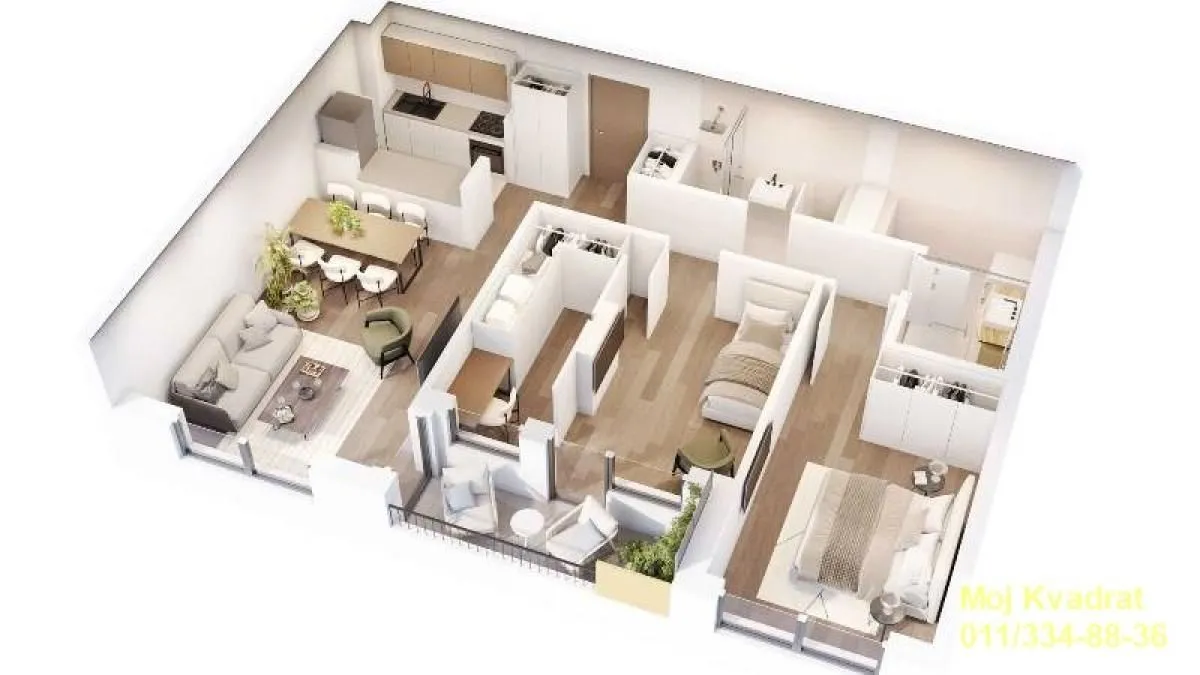 Sale, three bedroom apartment, 77m², Zeleno Brdo, Zvezdara Sve Podlokacije
