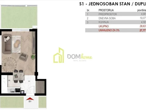 Sale, one bedroom apartment, 59m², Momišići, Podgorica - image 10