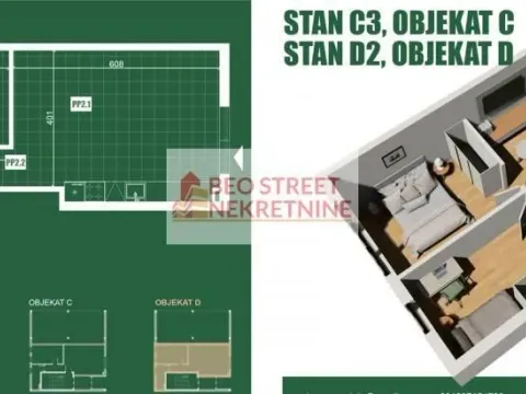 Sale, two bedroom apartment, 47m², Borča 1, Borča Sve Podlokacije - image 7