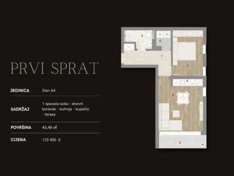 Sale, one bedroom apartment, 43m², Muo, Kotor - image 8