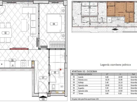 Prodaja, jednosoban stan, 58m², Đuraševići, Tivat - image 8