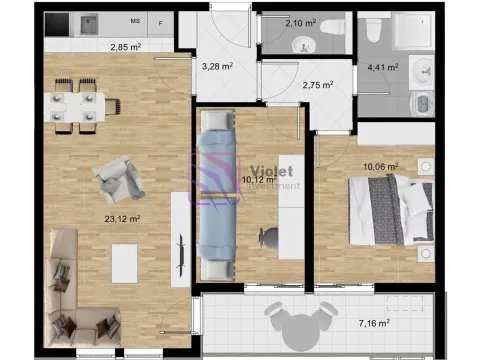 Rent, two bedroom apartment, 66m², Stari Aerodrom, Podgorica - image 9