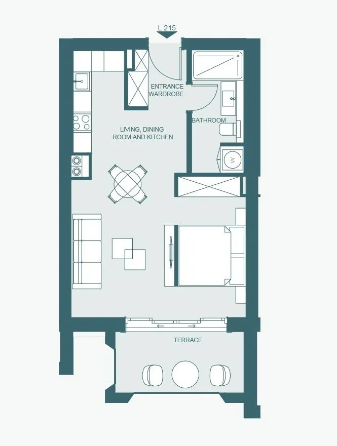 Prodaja, garsonjera, 47m², Luštica Bay, Tivat