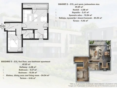Prodaja, jednosoban stan, 49m², Dobrota, Kotor - image 4