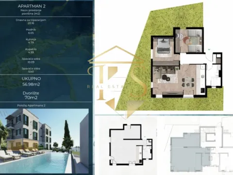 Sale, two bedroom apartment, 60m², Kava, Tivat - image 2