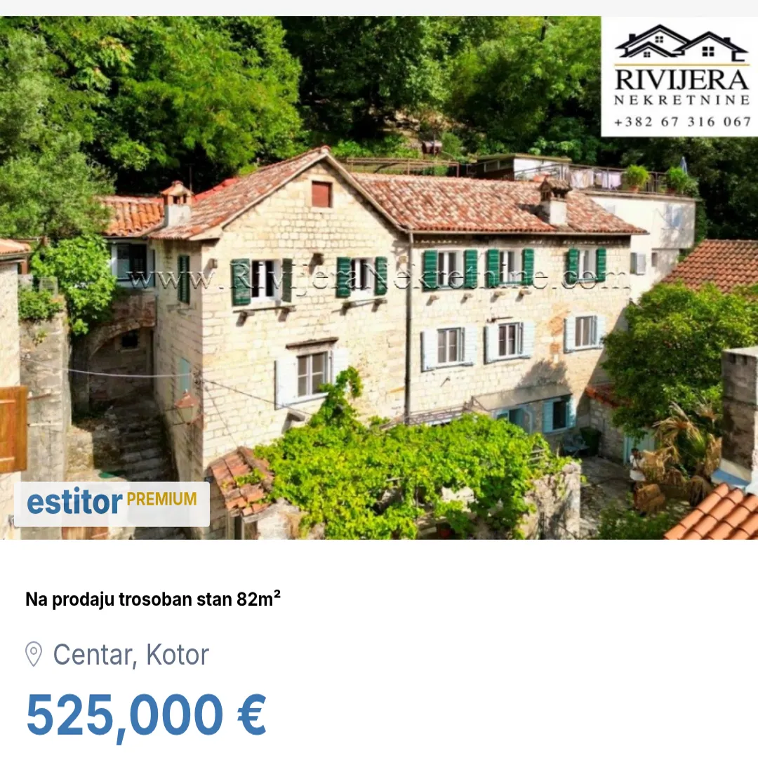 Sale, three bedroom apartment, 82m², Centar, Kotor