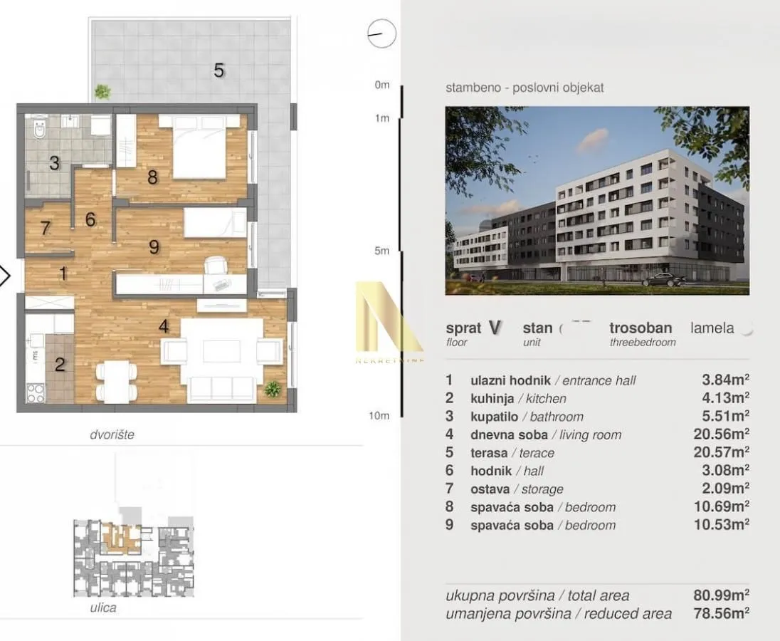 Prodaja, trosoban stan, 80m², Telep, Novi Sad Sve Podlokacije