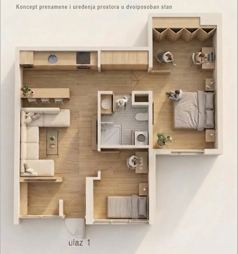 Sale, two bedroom apartment, 49m², Mirijevo 1, Mirijevo Sve Podlokacije