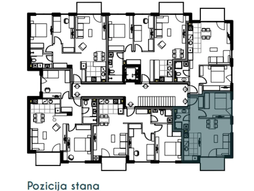 Sale, two bedroom apartment, 48m², Altina, Beograd