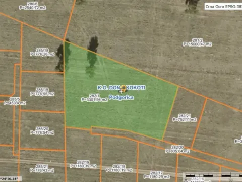 Prodaja, zemljište, 3302m2, Donji Kokoti, Podgorica Prodaja, zemljište, 3302m2, Donji Kokoti, Podgorica
